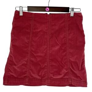 Free People Corduroy Mini Skirt Women’s 10 Mauve Pink Zip Closure